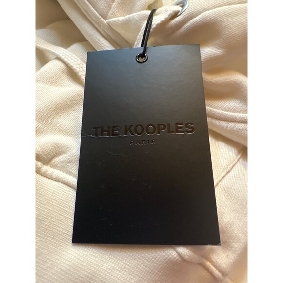 Kooples Womens White Printed Hoodie w Drawstring & Kangaroo Pocket Cotton $240 - Picture 6 of 9
